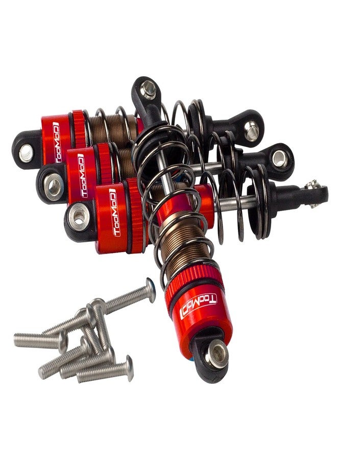 TOOMOD 1/10 70mm RC Oil filled Shock Absorbers kit for Tamiya CC01 WR-02 Axial SCX10 D90 HPI HSP 1/10 Crawler Car Buggy Car Upgrades Replace Parts (Red) - Image 4